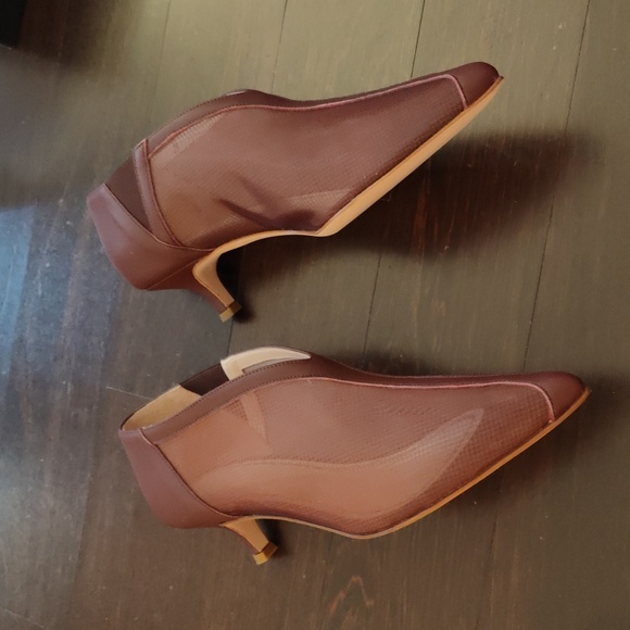 TIBI Joe Mesh Wine Booties Size 37.5 - Picture 3 of 8